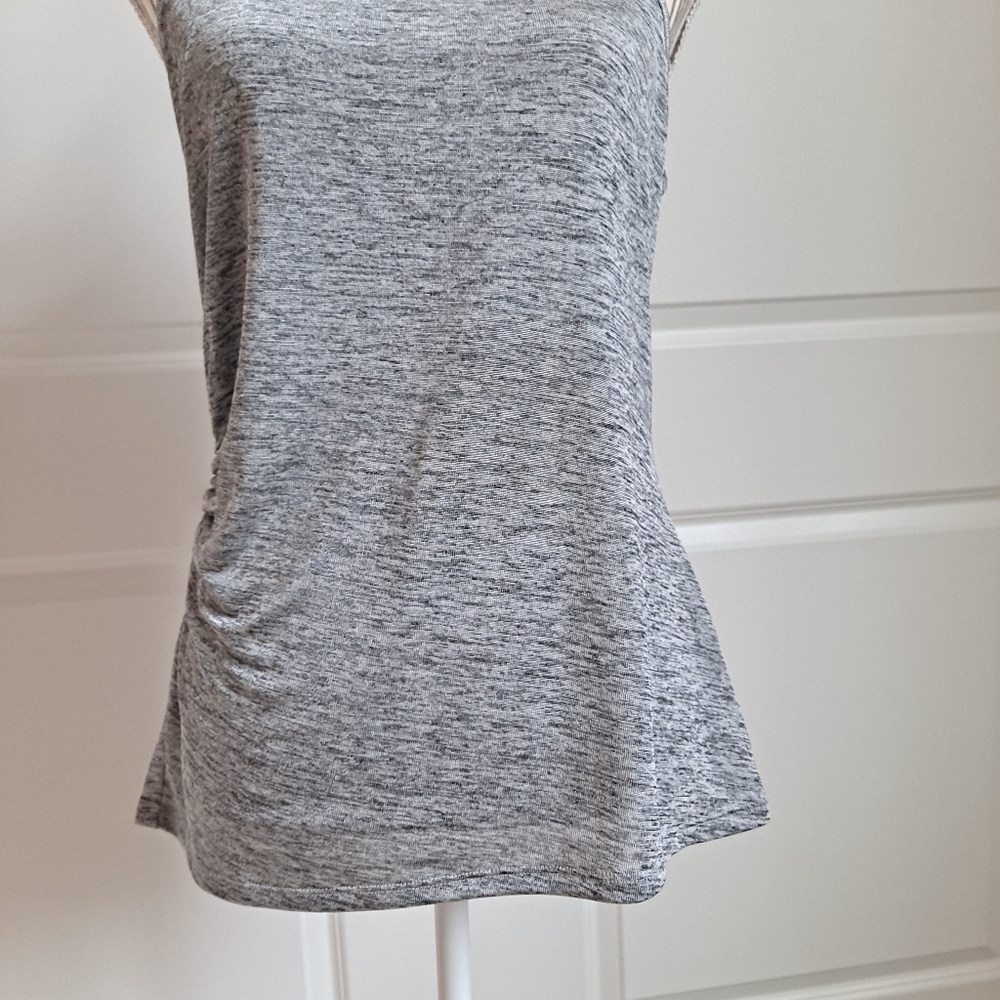 Express Metallic Ruched Side Cami - Silver Heather - Picture 2 of 6